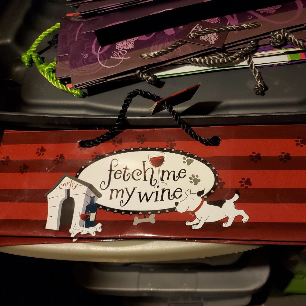 Epic Products Wine Bag Horizontal Dog "Fetch Me My Wine", Set of 5 New with Tags